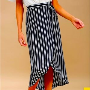 Lulus striped midi skirt